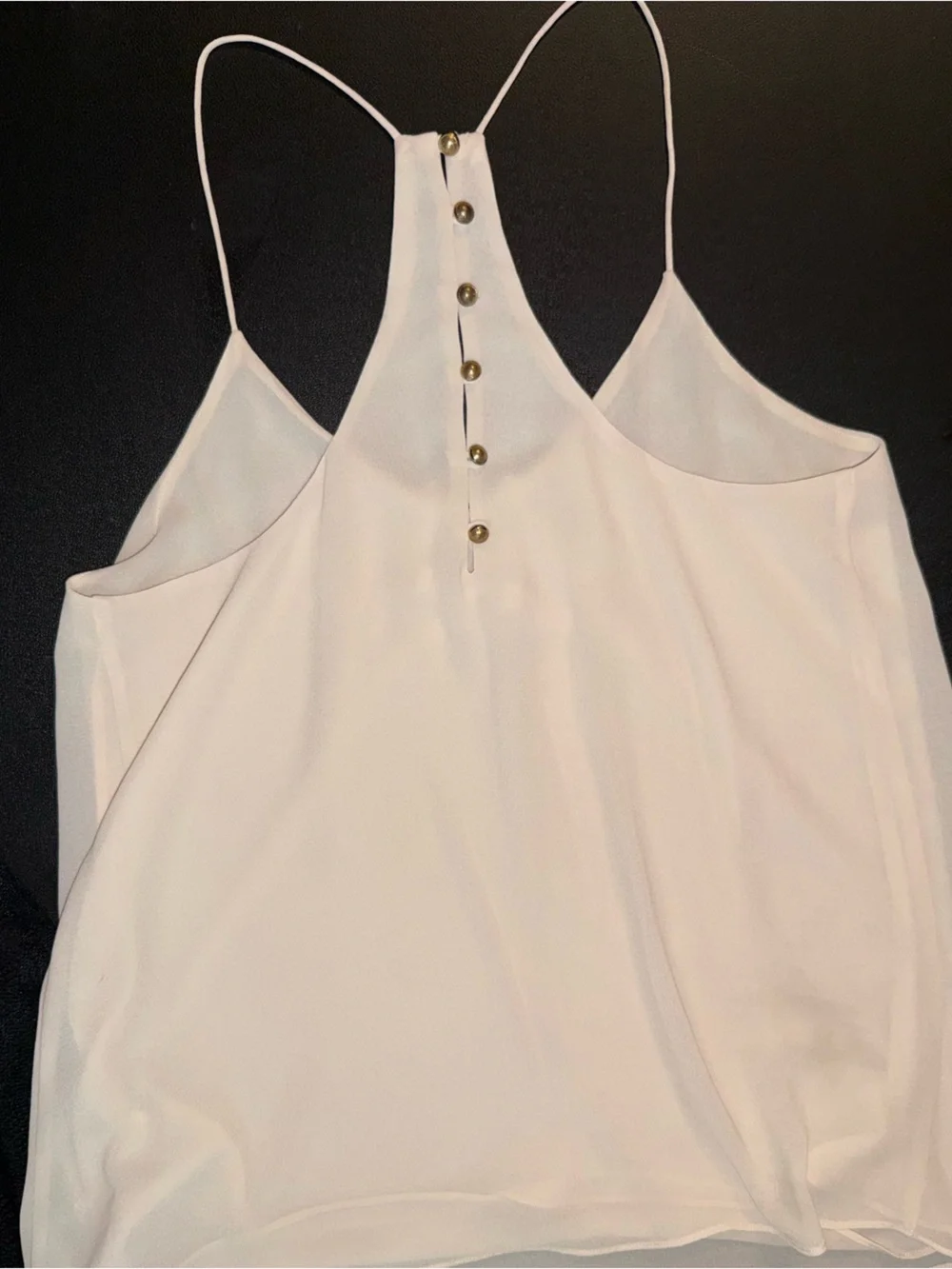Norah Ivory Double-Layer Chiffon Racerback Cami Tank Top - Picture 4 of 7